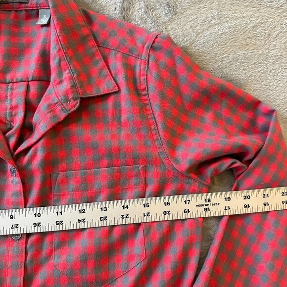 Toad & Co Dakotah Long Sleeve Travel Shirt Women's SMALL Red Gray - Picture 4 of 7